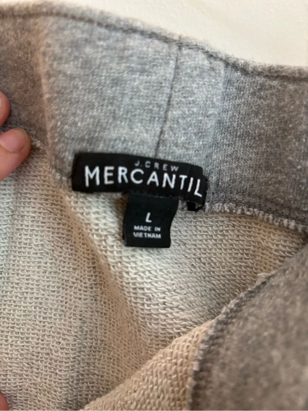 J. Crew Gray Mini Skirt with Front Pockets and Drawstring